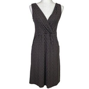 Garnet Hill Size Small Starlet Jersey Knit Surplice Neck Above Knee Dress Black